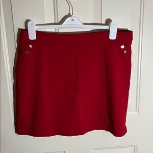 Skort Rafaella XL Red Stretch Knit Elastic Waistband